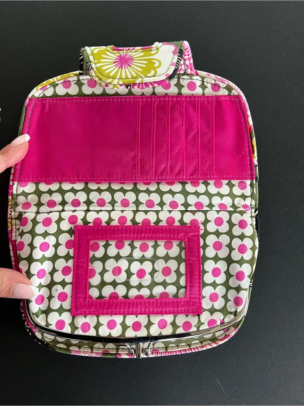 Vera Bradley NWOT Kisslock Tri Fold Large Wallet Olivia Pink - Picture 4 of 7